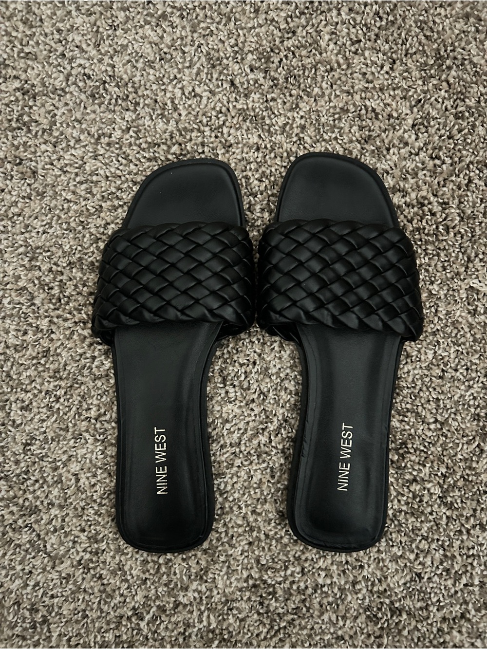 Nine West Black Braided Sandals